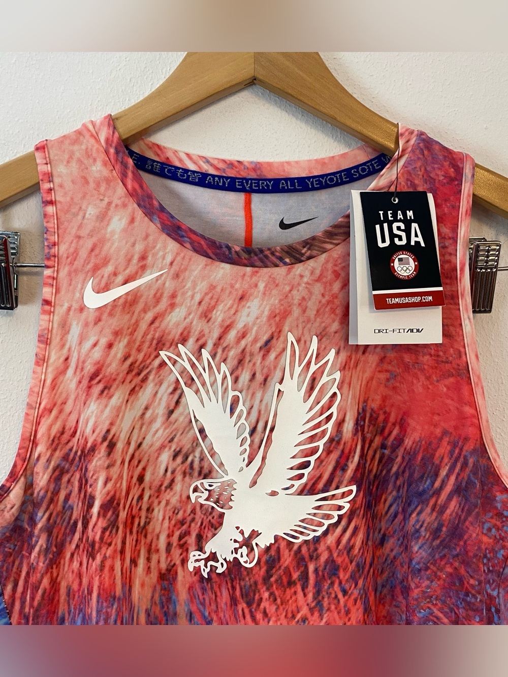 Nike NWT Drifit Team USA Eagle Pink Tanktop Womens Small - Picture 2 of 8
